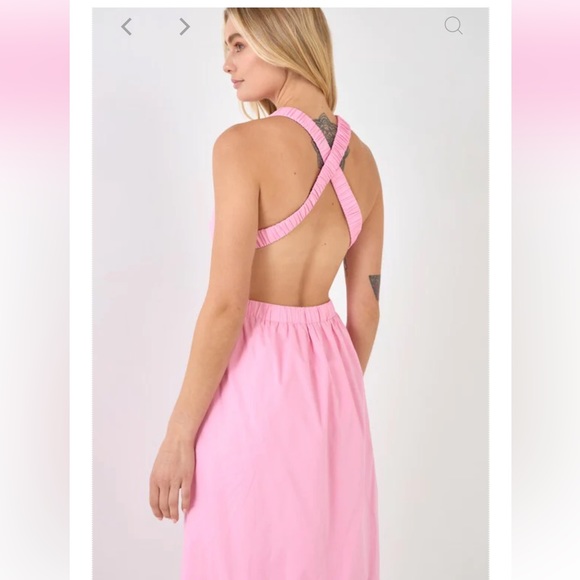 English Factory Pink Backless Maxi Dress - Picture 3 of 4